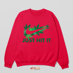 Nike Meme Cannabis Near Me Red Sweatshirt