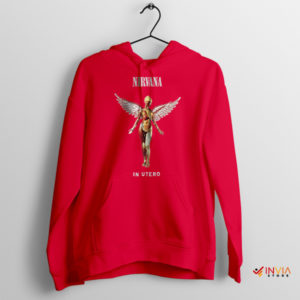 Nirvana In Utero Cover Art Merch Red Hoodie