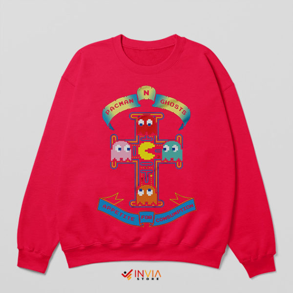 Pac Man Ghost Appetite for Destruction Red Sweatshirt