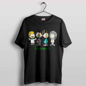 Peanuts Funny Members of Queen Black T-Shirt