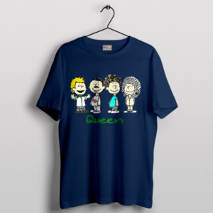 Peanuts Funny Members of Queen Navy T-Shirt