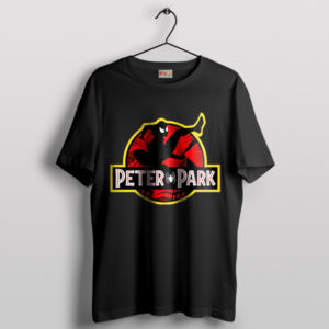 Peter Parker Spiderman 3 Jurassic Park Black T-Shirt