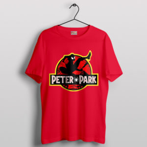 Peter Parker Spiderman 3 Jurassic Park Red T-Shirt