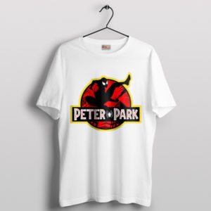 Peter Parker Spiderman 3 Jurassic Park White T-Shirt