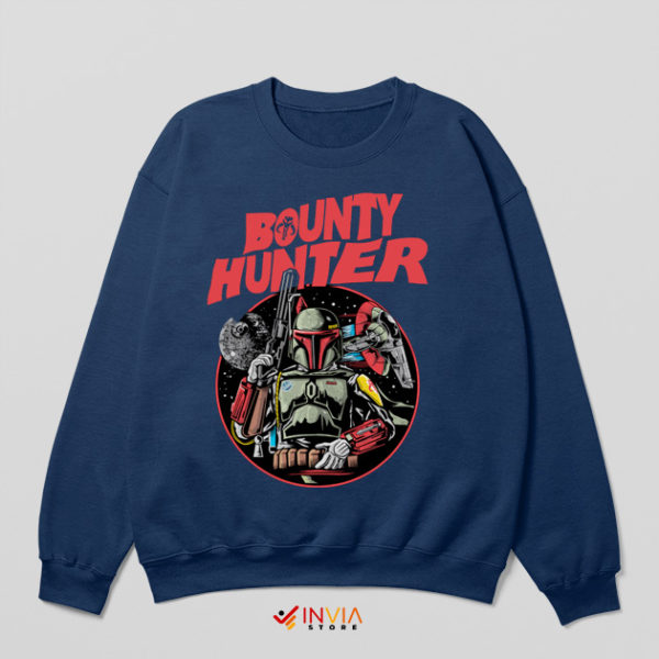 Phantom Menace Din Djarin Bounty Hunter Navy Sweatshirt