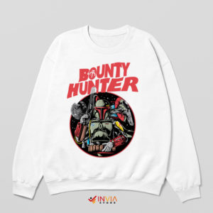Phantom Menace Din Djarin Bounty Hunter White Sweatshirt