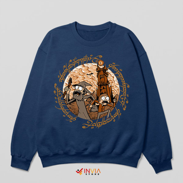 Portal Rick Morty LOTR World Navy Sweatshirt