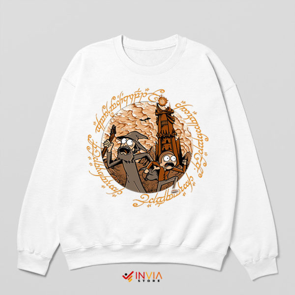 Portal Rick Morty LOTR World White Sweatshirt