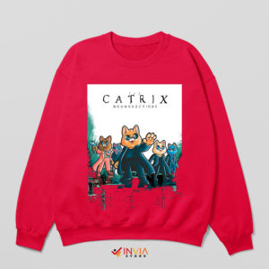 Poster the Matrix Trilogy Parody Cats Red Sweatshirt