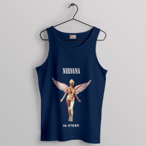 Retro Album Nirvana In Utero Tour Navy Tank Top