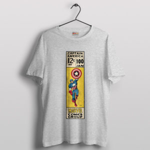 Retro Captain America Comic Marvel 12c Sport Grey T-Shirt