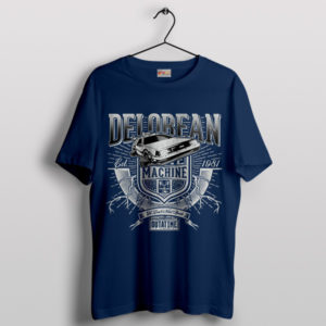 Retro Delorean Time Machine Parts Navy T-Shirt