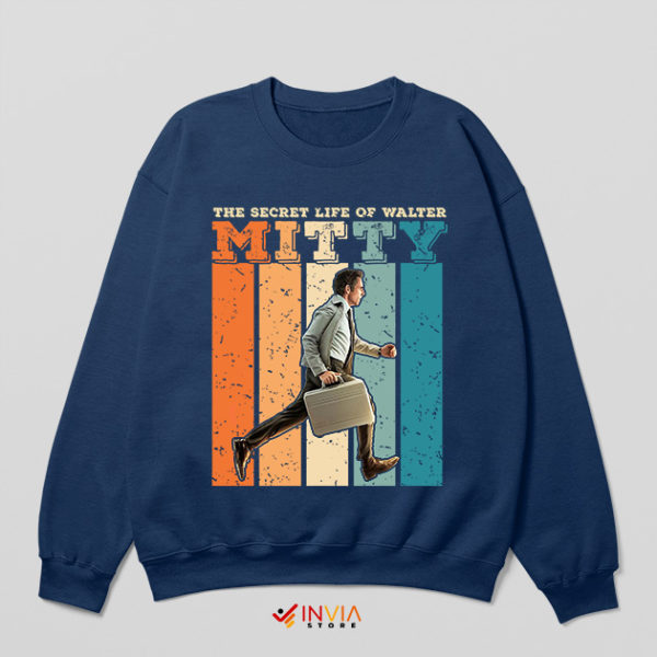 Retro Poster Art Movie Walter Mitty Navy Sweatshirt