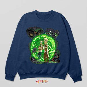 Rick Morty Portal Ash Ketchum Navy Sweatshirt