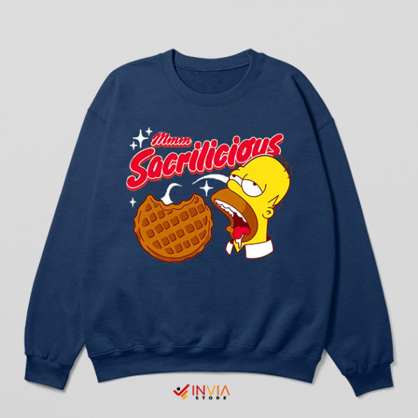 Sacrilicious Meme Homer Face Navy Sweatshirt