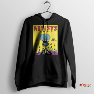 Sad Squidward Artists Only Meme Black Hoodie