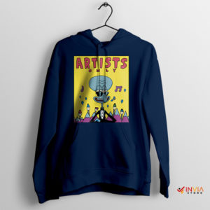 Sad Squidward Artists Only Meme Navy Hoodie