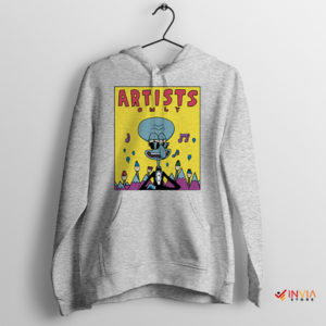 Sad Squidward Artists Only Meme Sport Grey Hoodie