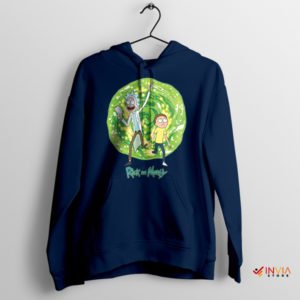 Season 6 Rick Morty Portal Way Back Home Navy Hoodie