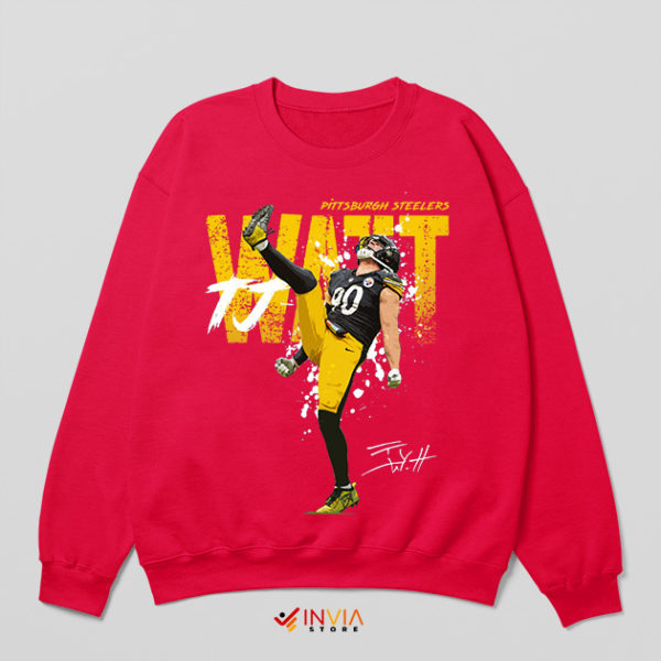 Signature Graphic TJ Watt Football Red Sweatshirt