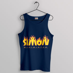 Simon Minter Skateboarding Magazine Suit Navy Tank Top
