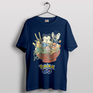 Snorlax and Friends Ramen Noodle Navy T-Shirt