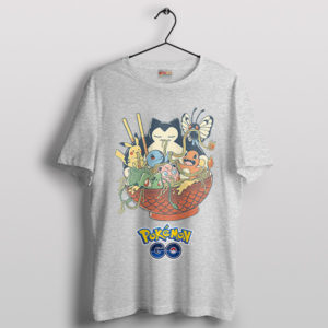 Snorlax and Friends Ramen Noodle Sport Grey T-Shirt