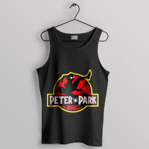 Spider Verse Peter Parker Jurassic Park Black Tank Top