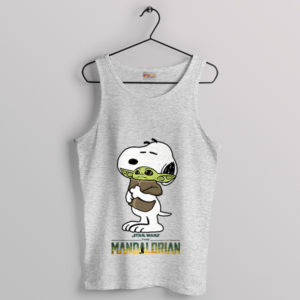 Star Wars Baby Yoda With Snoopy Sport Grey Tank Top