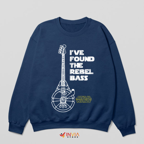 Star Wars Falcon Bass Guitar Quote Navy Sweatshirt
