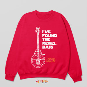 Star Wars Falcon Bass Guitar Quote Red Sweatshirt