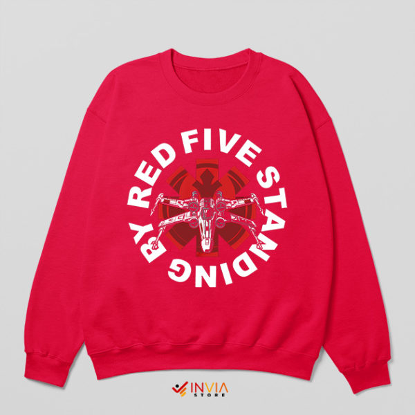 Star Wars Red Five RHCP Logo Red Sweatshirt