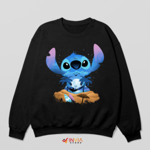 Stich Cute Adorable Stitch Graphic Black Sweatshirt