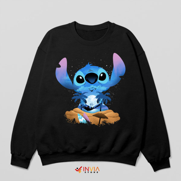 Stich Cute Adorable Stitch Graphic Black Sweatshirt