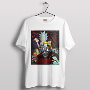 Stranger Things 5 Characters Rick Morty White T-Shirt