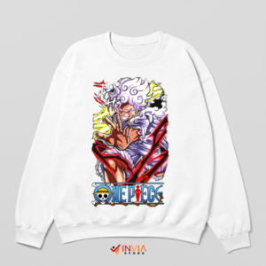 Style Luffy Gear 5 in Manga White Sweatshirt