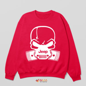 Sugar Skull Jeep Truck Graphic Red Sweatshirt
