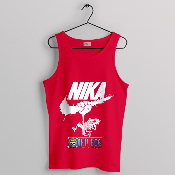 Sun God Nika Nike Air Luffy Gear 5 Red Tank Top