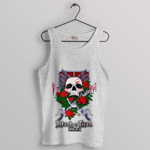 Symbol Skull Rose Attack on Titan Sport Grey Tank Top