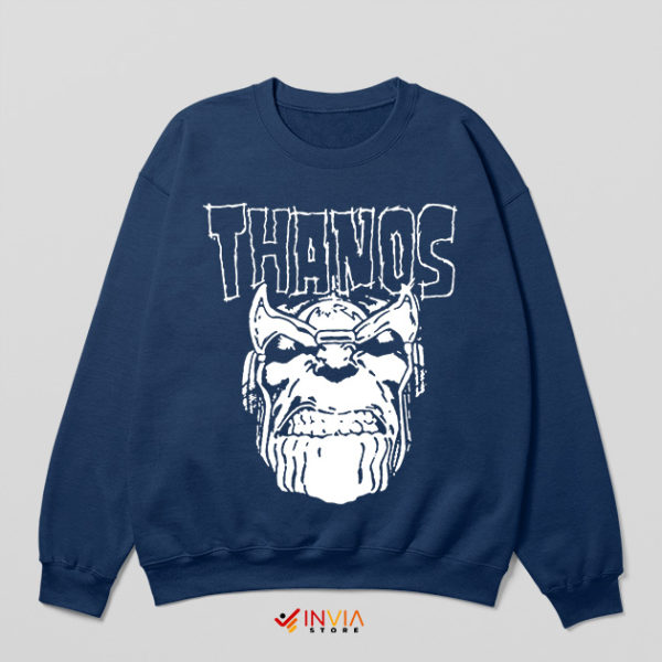 Thanos Meme Misfits Skull Face Navy Sweatshirt