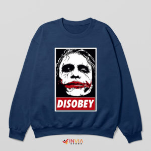 The Batman Joker Face Disobey Navy Sweatshirt