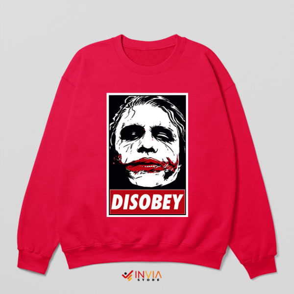 The Batman Joker Face Disobey Red Sweatshirt