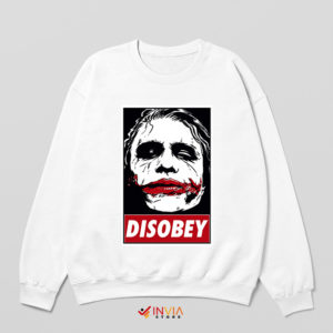 The Batman Joker Face Disobey White Sweatshirt