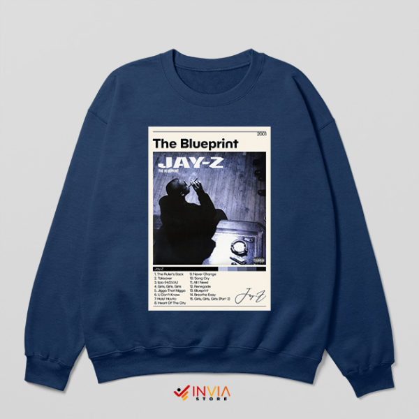The Blueprint Tracklist Songs Jay Z Navy Sweatshirt