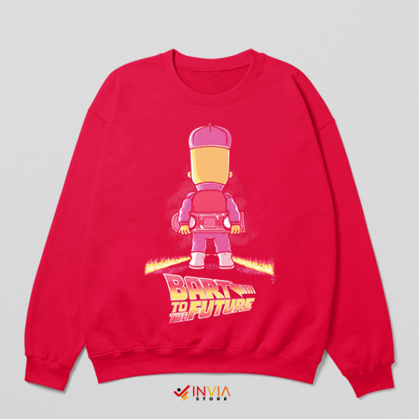 Time-Traveling Journey Bart Simpson Red Sweatshirt