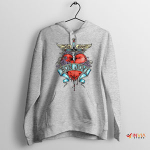 To Shot The Heart Bon Jovi Sport Grey Hoodie