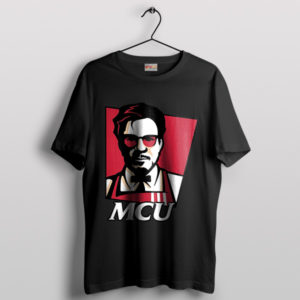 Tony Stark Mcu Sunglasses KFC Logo Black T-Shirt