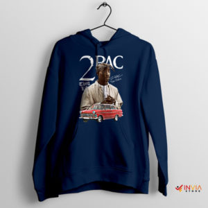 Tupac Car BMW Retro Design Navy Hoodie