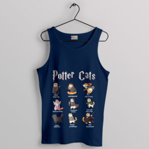 Types of Cats Harry Potter Characters Navy Tank Top