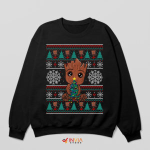 Ugly Christmas Baby Groot Holiday Black Sweatshirt